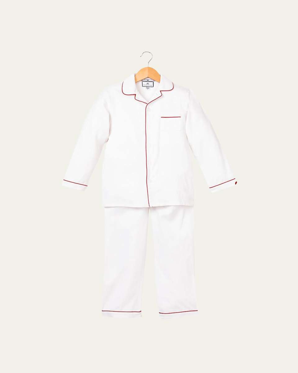 Solid Pajama Set w/ Contrast Piping, Size 6M-14